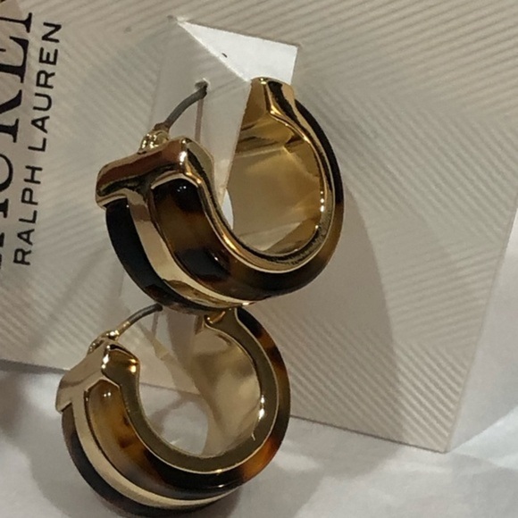 Lauren Ralph Lauren tortoiseshell half moon cuff earrings‎ brand new - Picture 6 of 16